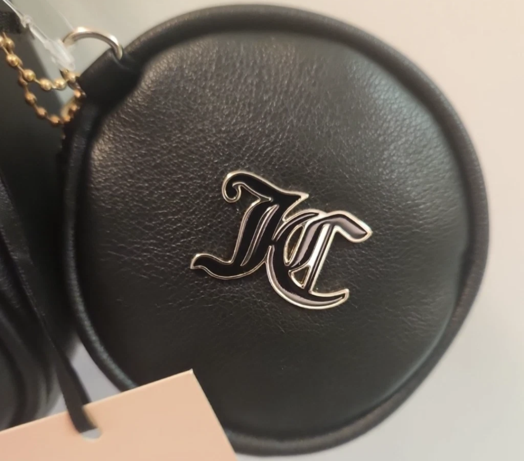 Juicy Couture Black and White Quilted Crossbody with Gold Accents