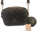 Juicy Couture Black and White Quilted Crossbody with Gold Accents