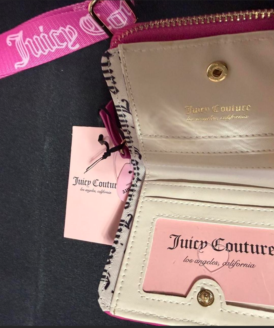 Juicy Couture Pink Sequin Handbag Set/w Matching Wallet