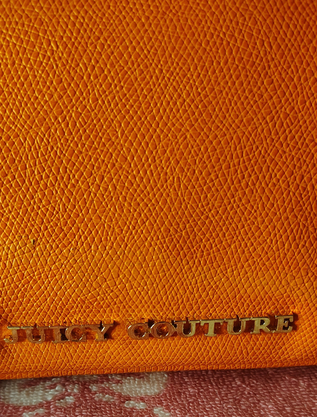Juicy Couture Orange Leather Shoulder Bag with Anchor Hardware